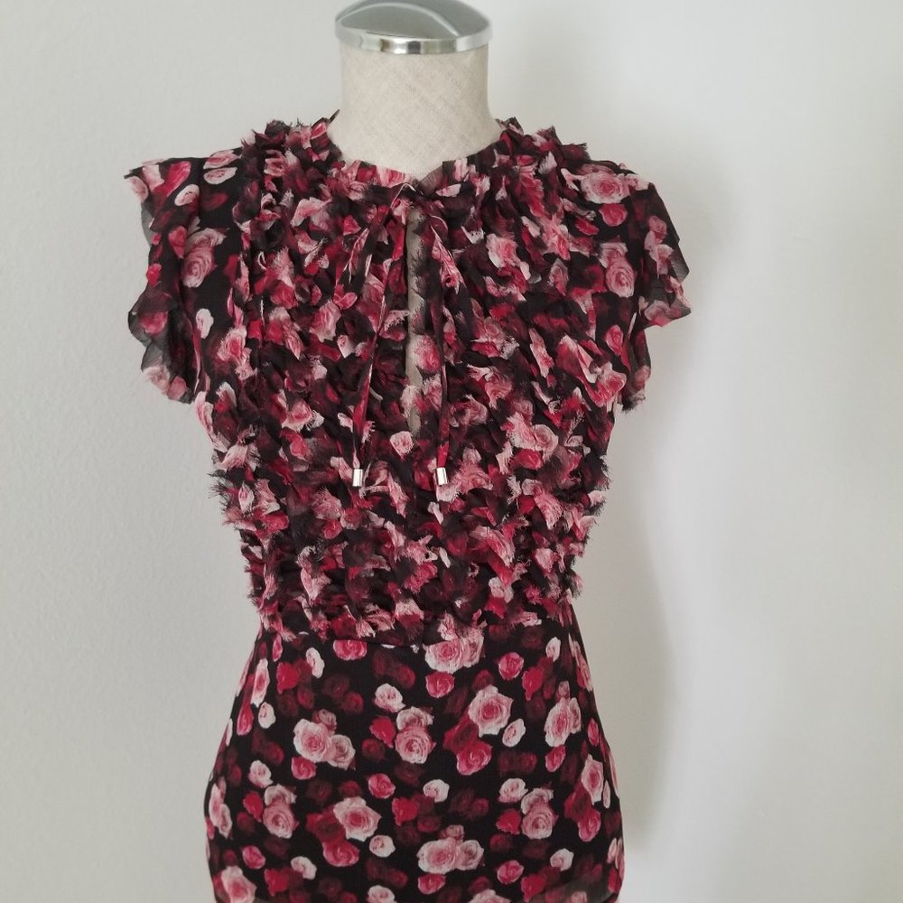 COPY - WHBM Flutter Blouse Pink Rose Size XS